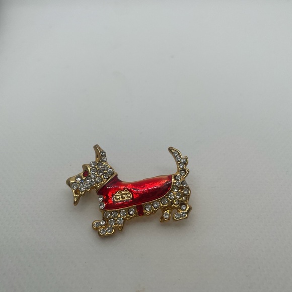 Gold and Red Scottie Dog Brooch - Picture 2 of 5